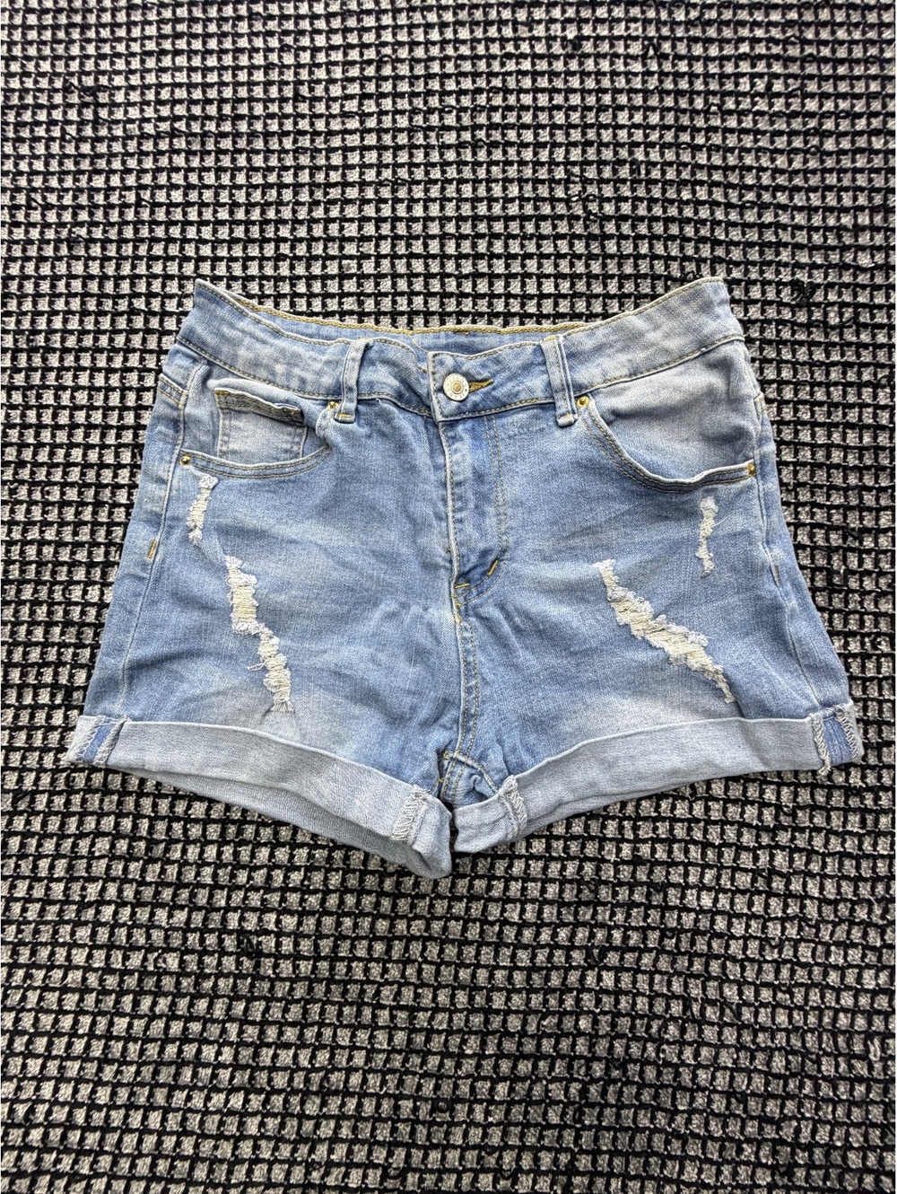 Unknown Denim Shorts Women Large Blue Distressed Excellent Condition Casual